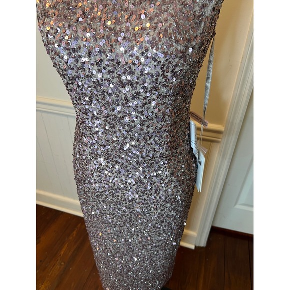 Mac Duggal 5526 Sequin Sheath Dress Rose‎ Gold Sleeveless Cocktail Party Formal - Picture 4 of 6